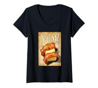 Womens Bacon Wrapped Butter High Fat Snack V-Neck T-Shirt