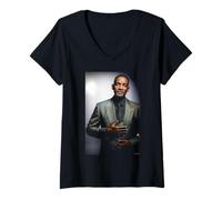 Womens Bad Boys Actor Will Smith Portrait By Michael Grecco V-Neck T-Shirt