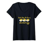 Womens Bad Day to Be A Deviled Egg Funny Holiday V-Neck T-Shirt