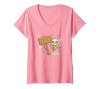 Womens Bad Decisions Ahead Skeleton Bride Gothic Humor V-Neck T-Shirt