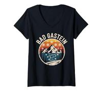 Women's Bad Gastein Winter Ski Mountain Vintage Design V-Neck T-Shirt
