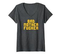 Womens Bad Motherfucker V-Neck T-Shirt