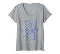Women's Bad, Well That's Not A Good Sign Ironic Humor V-Neck T-Shirt