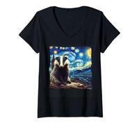 Women's Badger Starry Night Badger V-Neck T-Shirt