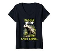 Womens Badgers Badger is My Spirit Animal V-Neck T-Shirt