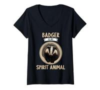 Womens Badgers Badger is My Spirit Animal V-Neck T-Shirt