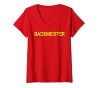 Womens Badmeister Swimming Master Breast Lettering Men Women V-Neck T-Shirt