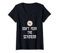Womens Bagel Don't Fear the Schmear Silly V-Neck T-Shirt