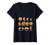 Women's Bagel Math Fraction Back to School Teacher Student V-Neck T-Shirt