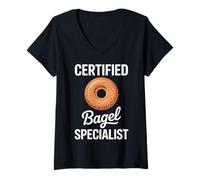 Womens Bagels Funny Bagel V-Neck T-Shirt