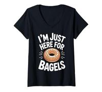 Womens Bagels Funny Bagel V-Neck T-Shirt