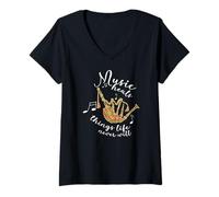 Womens Bagpipe Music heals things life never will Bagpiper Scotland V-Neck T-Shirt