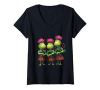 Womens Bagpipers for Burns Supper Scottish Thistles Wearing Plaid V-Neck T-Shirt