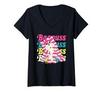 Womens Bagpuss Eddie & Jenny Mouse Retro Kids TV V-Neck T-Shirt