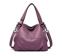 Women'S Bags Genuine Leather Women'S Bag Middle-Aged And Elderly Lady'S Mother Bag Large Capacity One Shoulder Cross-Handbag Sheepskin Soft Leather Bag, Violet