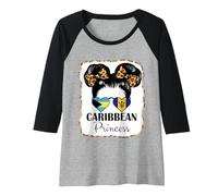 Womens Bahamas and Barbados Girl Half Bahamian Half Bajan Heritage Raglan Baseball Tee