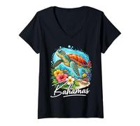 Women's Bahamas Sea Turtle Cruise Tropical Vacation V-Neck T-Shirt