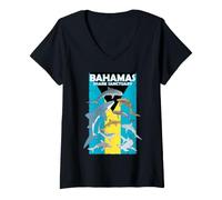 Women's Bahamas Tiger Shark Sanctuary V-Neck T-Shirt