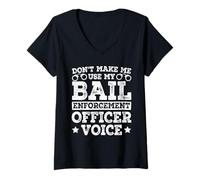 Women's Bail Enforcement Agent BEA Fugitive Recovery Agent V-Neck T-Shirt