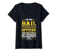 Womens Bail Enforcement Agent BEA Fugitive Recovery Agent V-Neck T-Shirt