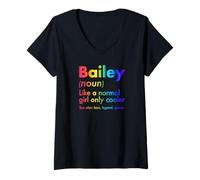 Women's Bailey Like A Normal Girl Only Cooler Queen First Name V-Neck T-Shirt