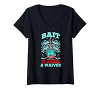 Womens Bait so Fresh it Signs a Waiver V-Neck T-Shirt
