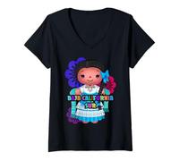 Womens Baja California Sur Muñeca Lelé, Handmade Mexican Rag Doll V-Neck T-Shirt