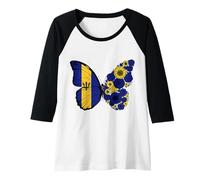 Womens Bajan Girls Roots Barbados Pride Heritage Butterfly Women Raglan Baseball Tee