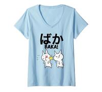 Womens Baka Rabbit Slap Anime Baka V-Neck T-Shirt