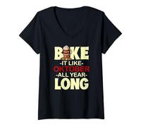 Women's Bake It Like October All Year Long V-Neck T-Shirt