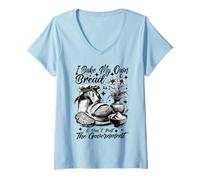 Womens Baker Bake Own Bread Dont Trust Government Sourdough Funny V-Neck T-Shirt