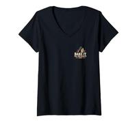 Women's Baker Baking Humor Bake It Till You Make It Cupcake V-Neck T-Shirt