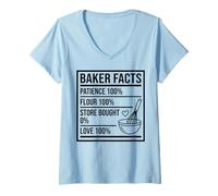 Women's Baker Facts Funny Nutrition Parody Sourdough Bread Baking V-Neck T-Shirt