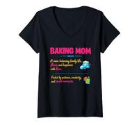 Women's Baking Mom Baker Home Baking Lover Definition V-Neck T-Shirt