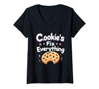 Women's Baking Therapy Stress Relief Mindfulness Emotional Balance V-Neck T-Shirt