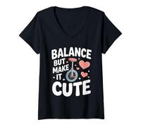 Women's Balance But Make It Cute Rider Aesthetic V-Neck T-Shirt