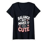 Women's Balance But Make It Cute Rider Aesthetic V-Neck T-Shirt