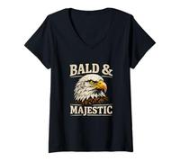 Women's Bald and Majestic Eagle Funny Proud Confident Man Classic V-Neck T-Shirt