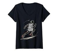 Women's Bald Runner Hair Would Only Slow Me Down V-Neck T-Shirt