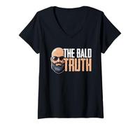 Womens Balding Bald Shaved Head The Bald Truth V-Neck T-Shirt