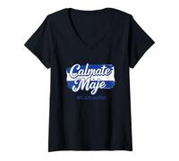 Women's Baleada Honduran Flag Catracho Calmate Maje HondureÑo Camisa V-Neck T-Shirt