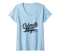 Women's Baleada Honduran Flag Catracho Calmate Maje HondureÑo Camisa V-Neck T-Shirt