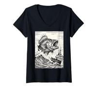 Women's Baleine Clash on the Black Sea V-Neck T-Shirt