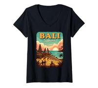 Womens Bali Indonesia Travel Vacation V-Neck T-Shirt