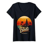 Women's Bali Indonesia Vintage V-Neck T-Shirt