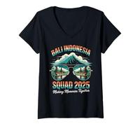 Womens Balinese Temples Indonesian Bali Indonesia Squad 2025 V-Neck T-Shirt