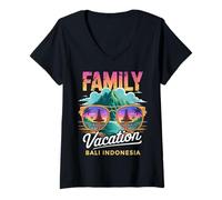 Womens Balinese Temples Indonesian Family Vacation Bali Indonesia V-Neck T-Shirt