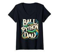 Womens Ball Python Dad Shirt Snake Pet Owner Ball Python V-Neck T-Shirt