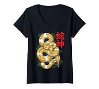 Women's Ball Python Japan Aesthetic V-Neck T-Shirt