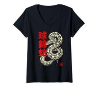 Women's Ball Python Japan Aesthetic V-Neck T-Shirt